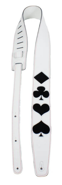 Leather and Suede Porker Shape Inlays Guitar Strap