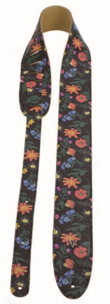 The Boho Series: Direct to Garment Leather Casual Floral Print Guitar Strap