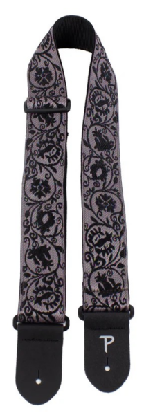 2" Jacquard Guitar Strap BLACK LACE DESIGN