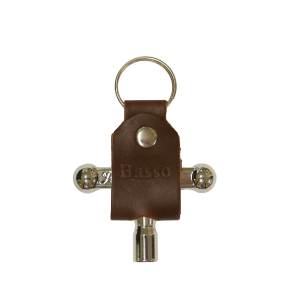 Leather Drum Key Holder Pouch Brown [PP02]
