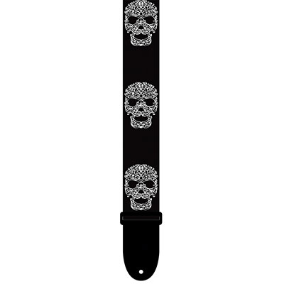2" POLYESTER B&W SKULL
