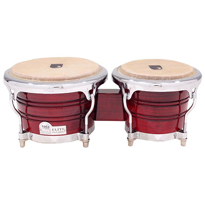 Elite Pro Wood Bongos-Crimson Fade