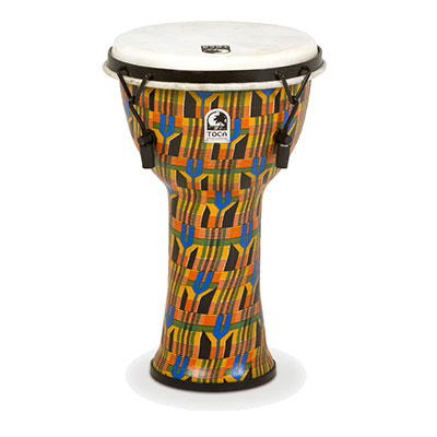 Freestyle Mechanically Tuned Djembe 9",Kente Cloth