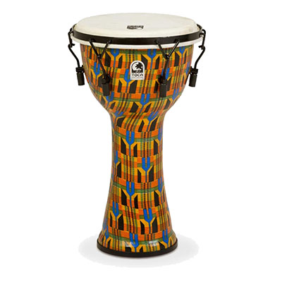 Freestyle Mechanically Tuned Djembe 10",Kente Cloth