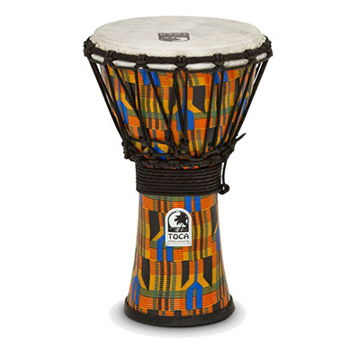 Freestyle Djembe 7",Kente Cloth