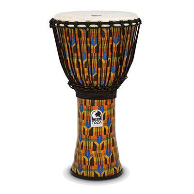 Freestyle Djembe 12",Kente Cloth