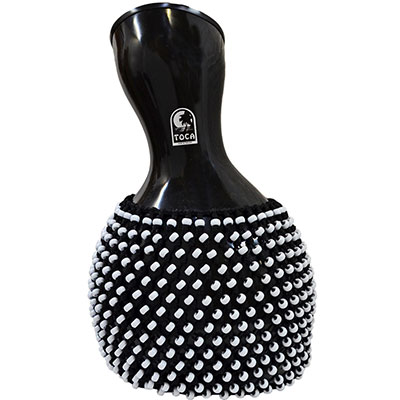 Fiberglass Shekere, Black with White Beads