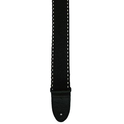 2" Black Cotton with White Stitching
