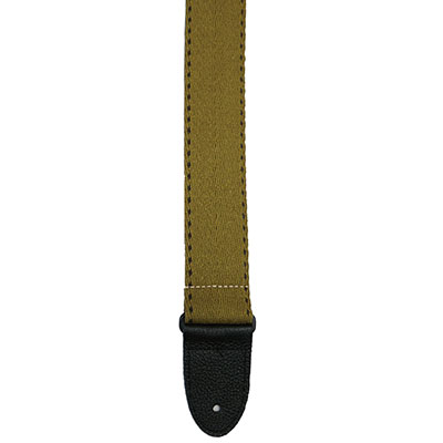 2" Yellow Cotton with Black Stitching