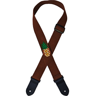 1.5" BROWN COTTON UKULELE - PINEAPPLE EMBROIDERY