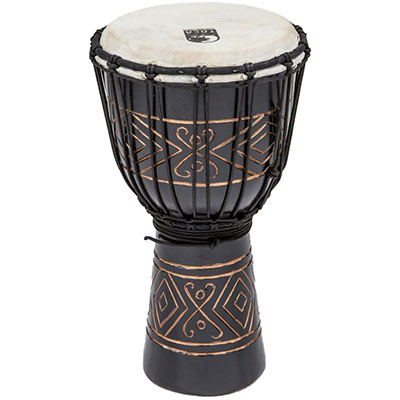 Street Series Carved Djembe-Black Onyx-Small (appx 8")
