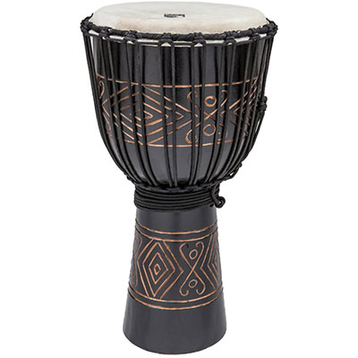 Street Series Carved Djembe-Black Onyx-Large (appx 12")