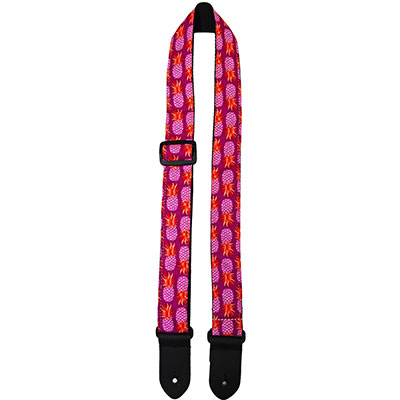 1.5" FABRIC UKULELE STRAP - PURPLE PINEAPPLES