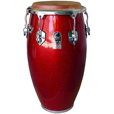 Custom Deluxe Tumba - 12 1/2" Fiber Red Sparkle
