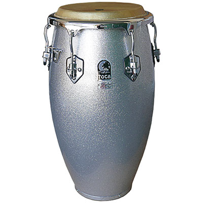 Custom Deluxe Tumba - 12 1/2" Fiber Silver Sparkle