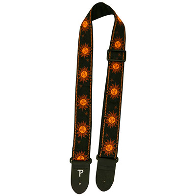 2" SUNS-BLK JACQUARD GUITAR STRAP
