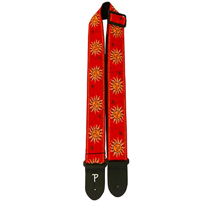 2" SUNS-RED JACQUARD GUITAR STRAP
