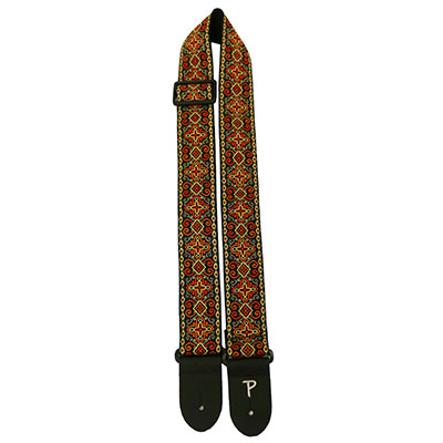 2" ORANGE CROSS JACQUARD GUITAR STRAP