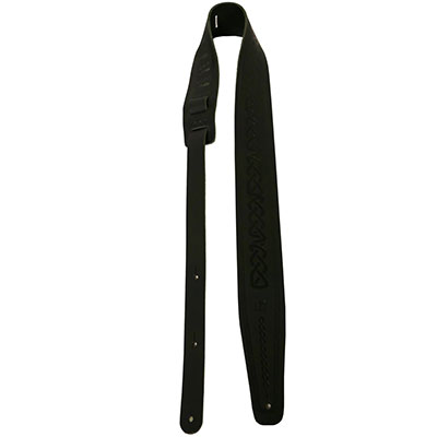 2.5" BLACK BELT LEATHER W/FULL STRAP EMBOSSING -BRAID