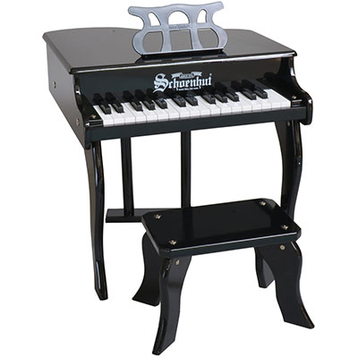 30-Key Black "Fancy Baby Grand" Piano and Bench