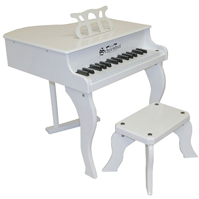 30-Key White "Fancy Baby Grand" Piano and Bench
