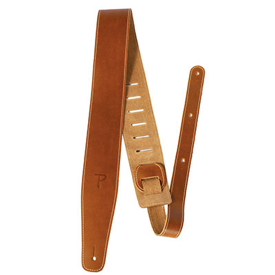 2.5" BASEBALL LEATHER GUITAR STRAP - SUNFLOWER