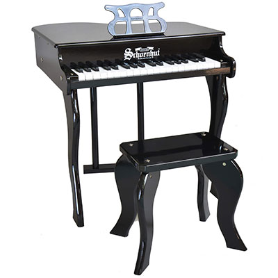 37-Key Black "Elite Baby Grand" Piano and Bench