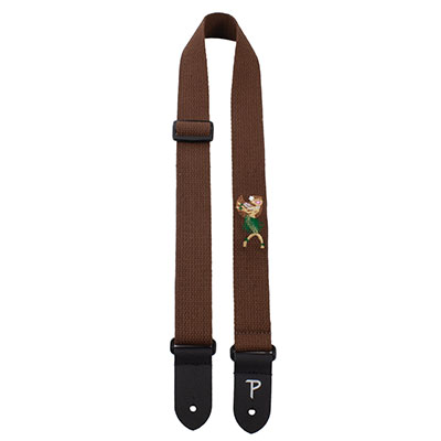 1.5” BROWN COTTON WITH HULA DANCER EMBROIDERY DESIGN