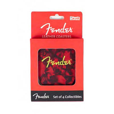 LEATHER COASTERS - DIRECT TO LEATHER - FENDER PICKS - 4 PK