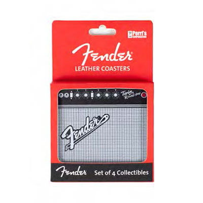 LEATHER COASTERS - DIRECT TO LEATHER - FENDER AMPS - 4 PK