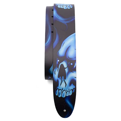 2.5" BLUE SKULLS DIRECT TO LEATHER