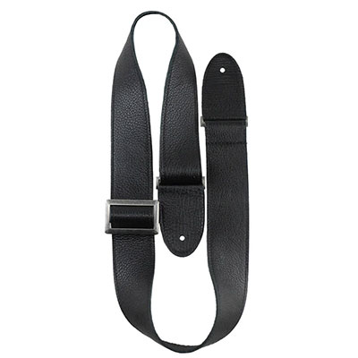 2" Italian Leather W/Vintage Hardware Black